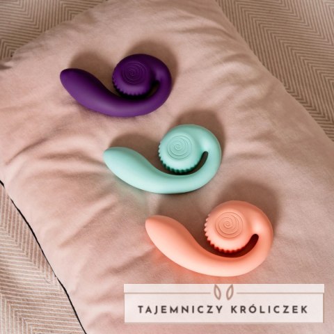 Snail Vibe Gizi Fioletowy - Spiralny Wibrator Dwusilnikowy, silikonowy Snail Vibe