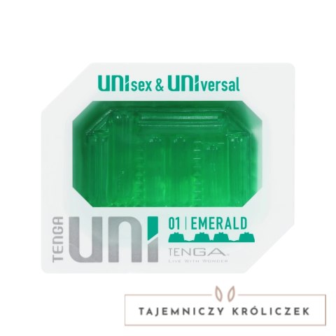 Tenga Uni Emerald Zielony - uniwersalna nakładka intymna, elastyczna Tenga
