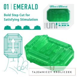 Tenga Uni Emerald Zielony - uniwersalna nakładka intymna, elastyczna Tenga