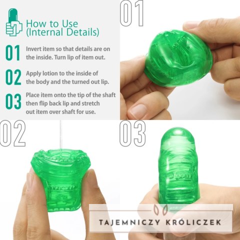 Tenga Uni Emerald Zielony - uniwersalna nakładka intymna, elastyczna Tenga