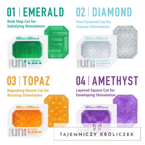 Tenga Uni Emerald Zielony - uniwersalna nakładka intymna, elastyczna Tenga