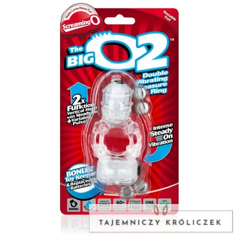The Screaming O Big O 2 Clear - podwojny pierścień wibrujący transparentny The Screaming O