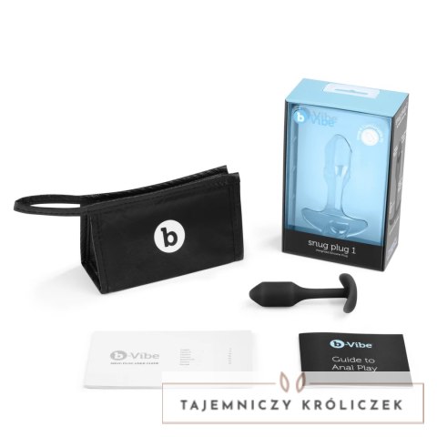 B-Vibe Snug Plug 1 czarny - silikonowy model z wagą 54g, rozmiar S B-Vibe