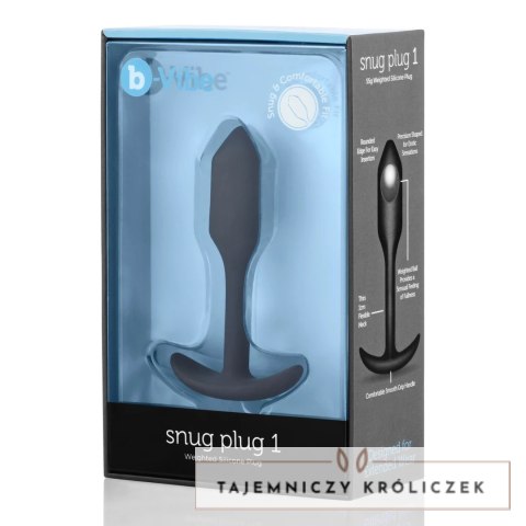 B-Vibe Snug Plug 1 czarny - silikonowy model z wagą 54g, rozmiar S B-Vibe