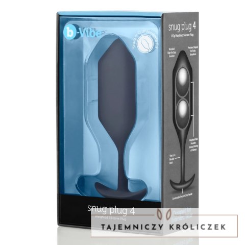 B-Vibe Snug Plug 4 Black - anatomiczny model silikonowy 255g B-Vibe