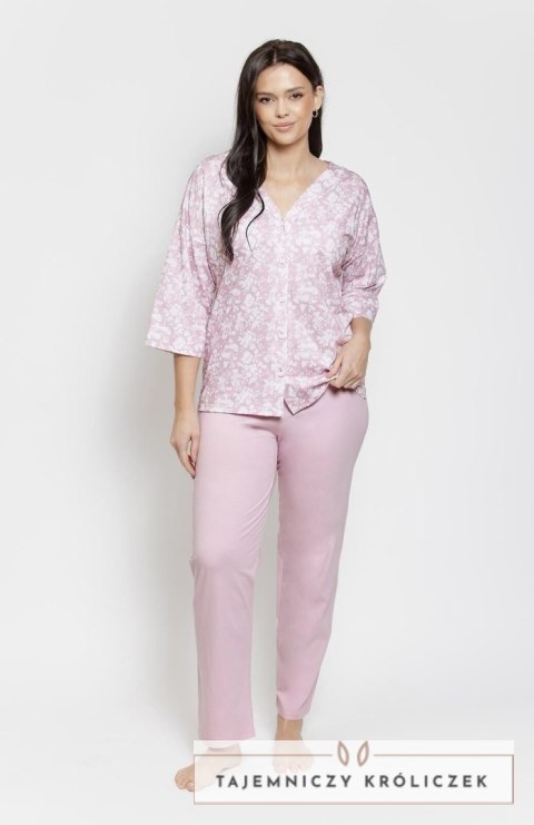 Piżama Lucinda Maxi 3574 Pudrowy Róż Pudrowy Róż XXXL Taro