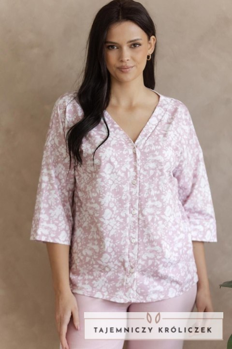 Piżama Lucinda Maxi 3574 Pudrowy Róż Pudrowy Róż XXXL Taro
