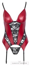 Cottelli LINGERIE Koszulka Matowa z Koronką i Paskami + Stringi L Cottelli