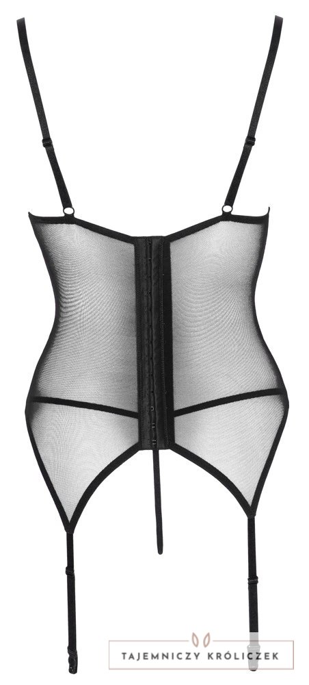 Cottelli LINGERIE Koszulka Matowa z Koronką i Paskami + Stringi L Cottelli
