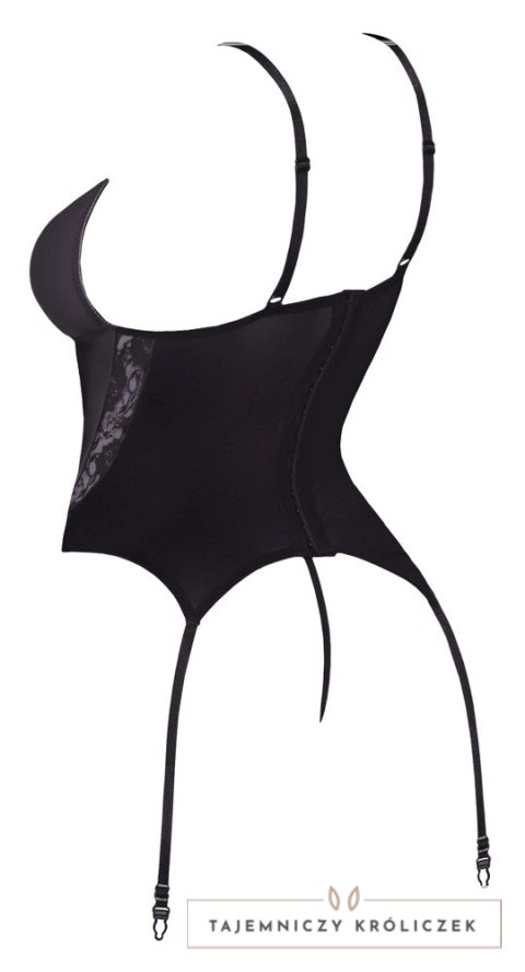 Cottelli LINGERIE Koszulka Matowa z Koronką i Paskami + Stringi L Cottelli