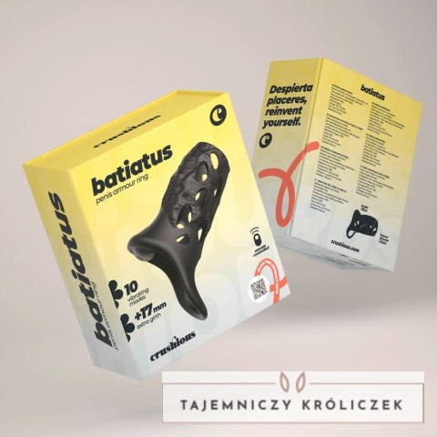 Crushious Batiatus model z wibracjami, silikonowy pierścień czarny 12 cm Crushious