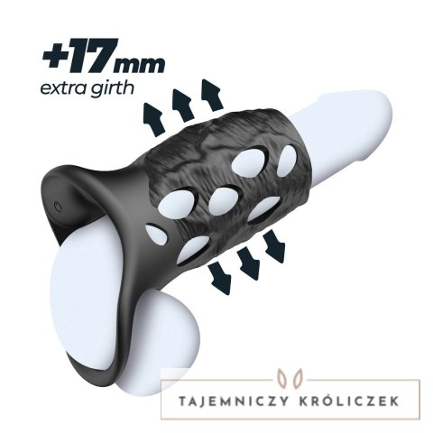 Crushious Batiatus model z wibracjami, silikonowy pierścień czarny 12 cm Crushious