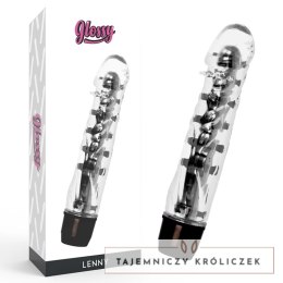 Glossy Lenny Czarny - Wibrujący model intymny z TPE, 14 cm GLOSSY