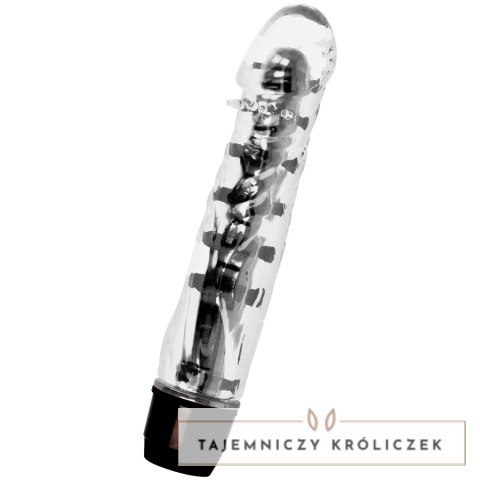Glossy Lenny Czarny - Wibrujący model intymny z TPE, 14 cm GLOSSY