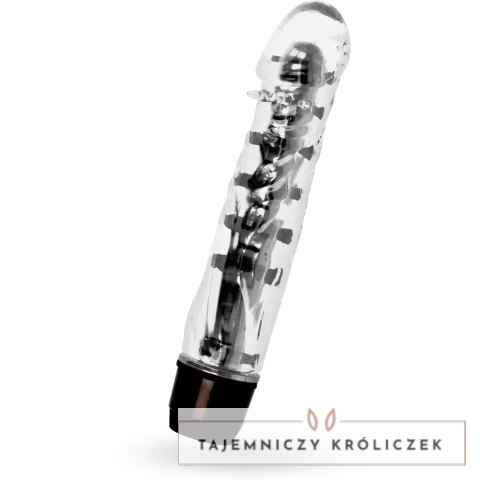Glossy Lenny Czarny - Wibrujący model intymny z TPE, 14 cm GLOSSY