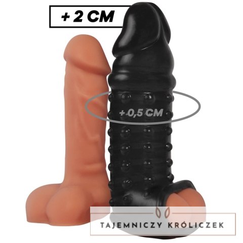 VirilXL V11 Czarny - Elastyczny rękaw intymny, powiększający rozmiar VIRILXL