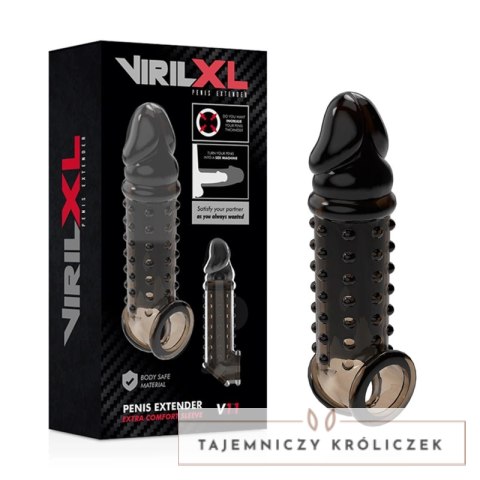 VirilXL V11 Czarny - Elastyczny rękaw intymny, powiększający rozmiar VIRILXL