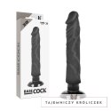 BASECOCK Wibrator Czarny 2w1 Anatomiczny 20 cm TPE z Przyssawką BASECOCK