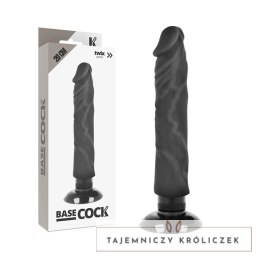 BASECOCK Wibrator Czarny 2w1 Anatomiczny 20 cm TPE z Przyssawką BASECOCK
