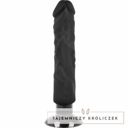 BASECOCK Wibrator Czarny 2w1 Anatomiczny 20 cm TPE z Przyssawką BASECOCK