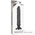 BASECOCK Wibrator Czarny 2w1 Anatomiczny 20 cm TPE z Przyssawką BASECOCK