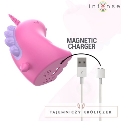 Intense Pinkie 360 - obrotowy stymulator z motywem jednorożca, fuksja INTENSE