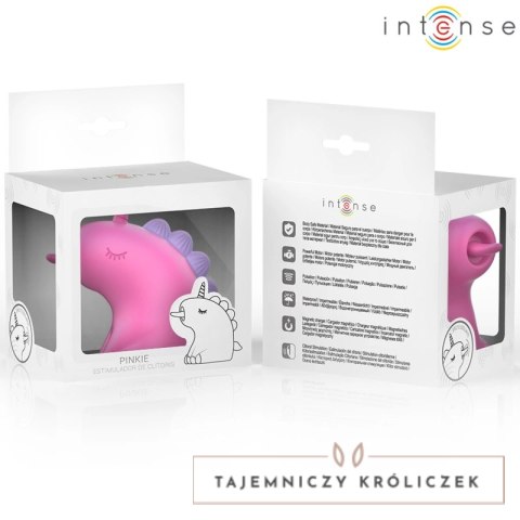 Intense Pinkie 360 - obrotowy stymulator z motywem jednorożca, fuksja INTENSE