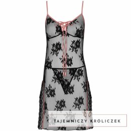 Livco Corsetti Karonin LC 90628 czarna koszula nocna z koronką i majtkami LIVCO CORSETTI