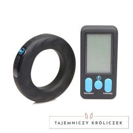 XR Brands E-Stim Pro silikonowy pierścień wibrujący z pilotem czarny XR Brands