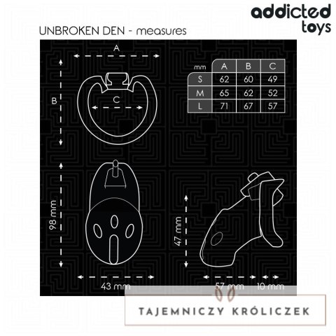 Addicted Toys Locked - system kontroli, klatka zabezpieczająca 9,8 cm ADDICTED