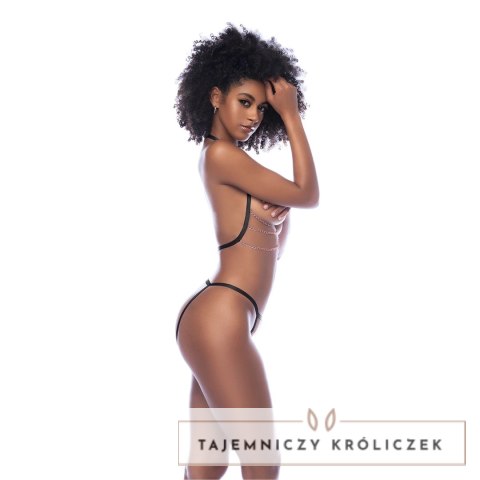 Mapale Chain Harness komplet dwuczęściowy L/XL czarny/złoty roż Mapale