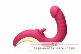 XR Brands Tease & Please Pink - Model z funkcją ruchu i stymulacji języczkiem XR Brands