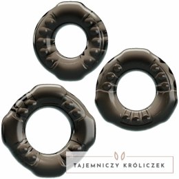 Baile Pretty Love Yvonne zestaw 3 elastycznych pierścieni czarnych TPR BAILE