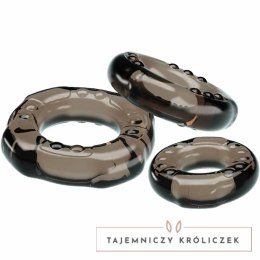 Baile Pretty Love Yvonne zestaw 3 elastycznych pierścieni czarnych TPR BAILE
