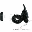Baile Sweet Rabbit - silikonowy pierścień wibrujący z motywem krolika, czarny BAILE