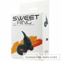Baile Sweet Rabbit - silikonowy pierścień wibrujący z motywem krolika, czarny BAILE