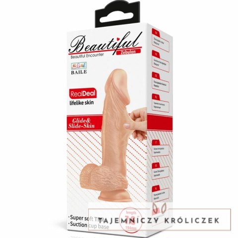 Baile Zebulon Model 19,4 cm Naturalny - elastyczny, z przyssawką BAILE