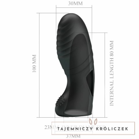 Pretty Love Alan silikonowy wibrujący nakładka na palec czarna PRETTY LOVE