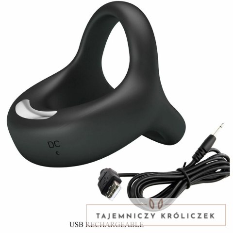 Pretty Love Elliott czarny pierścień wibrujący silikonowy USB PRETTY LOVE