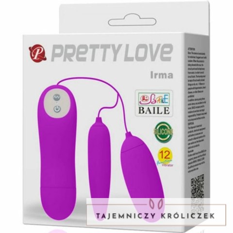 Pretty Love Irma - System podwojnych jajek wibrujących, 12 trybow, silikon PRETTY LOVE