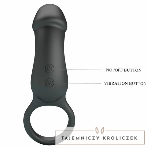 Pretty Love Trae - Pierścień Wibrujący Czarny z Pilotem USB, 7 Trybow PRETTY LOVE