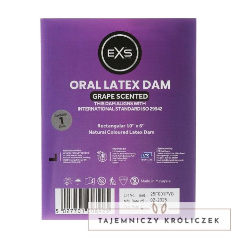 EXS Grape Oral Dam - Arkusz lateksowy o smaku winogronowym 1 szt. EXS