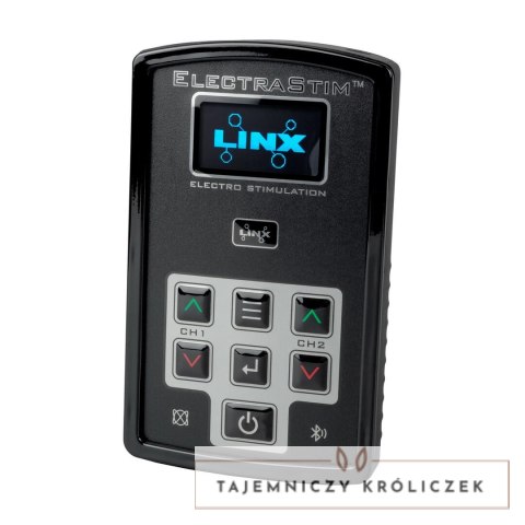 ElectraStim Linx - dwukanałowy stymulator prądowy, czarny, aplikacja ElectraStim