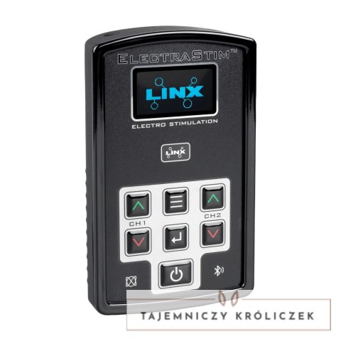 ElectraStim Linx - dwukanałowy stymulator prądowy, czarny, aplikacja ElectraStim