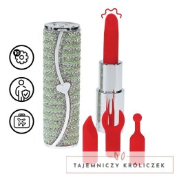 Loveline Candy Model Lipstick Zielony - Miniaturowy Wibrator 4 Końcowki Loveline by Shots