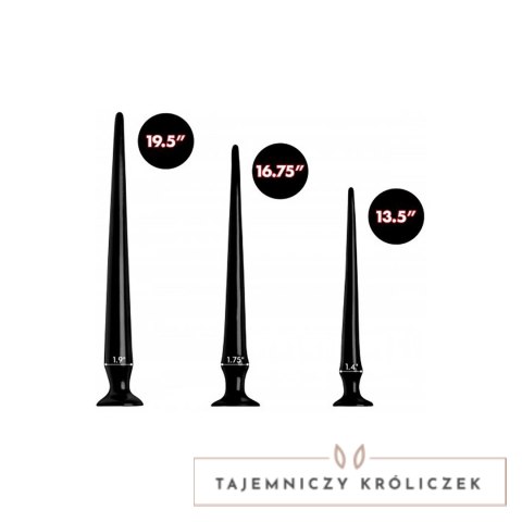 XR Brands Slim Tapered - Zestaw elastycznych stożkowych wtyczek, 3 szt. XR Brands