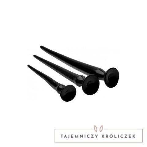 XR Brands Slim Tapered - Zestaw elastycznych stożkowych wtyczek, 3 szt. XR Brands
