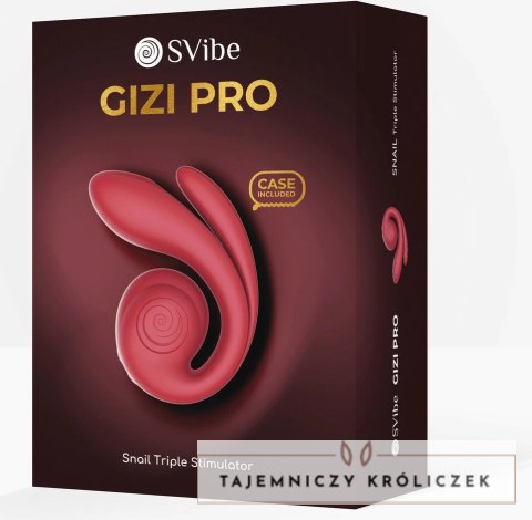 SVibe GIZI Pro Triple Stimulator Bordeaux - potrojna technologia masażu Snail Vibe