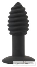 Black Velvets Twist Plug z wibracją 10 cm, silikonowy, rowkowany Black Velvets