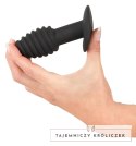 Black Velvets Twist Plug z wibracją 10 cm, silikonowy, rowkowany Black Velvets